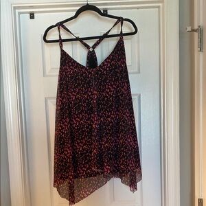 Chic Floral Women's Swim Camisole - Black and Pink